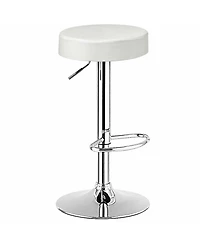 Gymax 2PCS Adjustable Swivel Bar Stool Pu Leather Kitchen Counter Bar Chairs