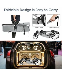 Costway Baby Folding Aluminum Bassinet Reversible Stroller