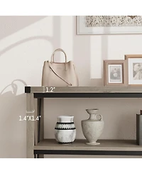 gaomon Farmhouse Entryway Table,47 Inch Narrow Long Console Table with Storage, 3 Tier Wood Console Table for Living Room, Farmhouse Sofa Tables Behin