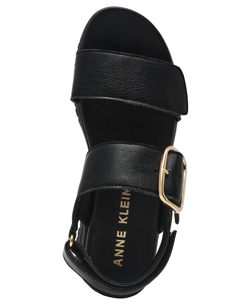 Anne Klein Women's Evanti Buckle Double Strap Sporty Sandals