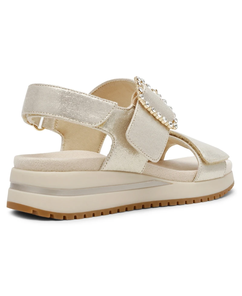 Anne Klein Women's Evanti Buckle Double Strap Sporty Sandals