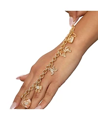 Juicy Couture Gold-Tone Charm Bracelet with Bow and Pave Details