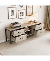 gaomon 75 Inch Mid-Century Modern Tv Stand with Storage