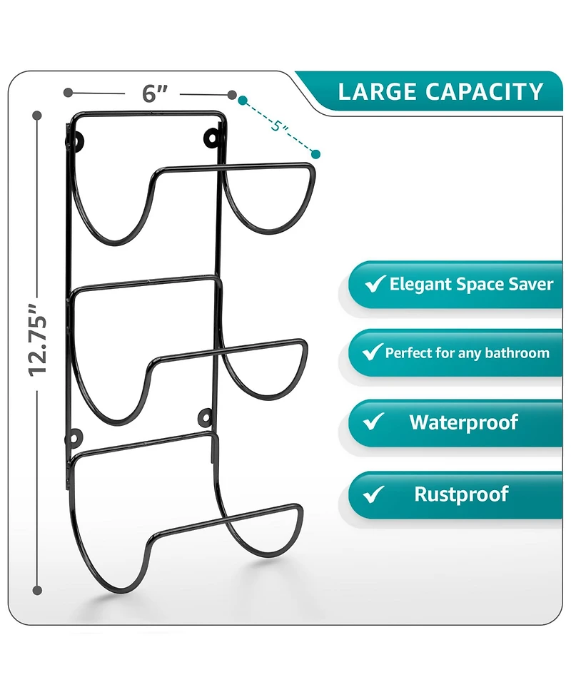 Sorbus Set of 4 Wall-Mount Towel Rack - Great for Organizing Rolled Bath Towels, Washcloths, Linens (Holds 12