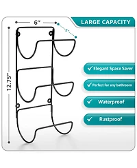 Sorbus Set of 4 Wall-Mount Towel Rack - Great for Organizing Rolled Bath Towels, Washcloths, Linens (Holds 12