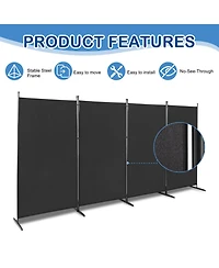 Slickblue Carbon Steel Frame Foldable Screen for Privacy and Versatile Room Partition