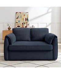 Chenille Sofa Bed - Modern Convertible Couch with Plush Comfort and Durable Design for Living Room and Bedroom, (Blue)