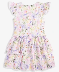 Rare Editions Toddler and Little Girls Floral Eyelet Drop Waist Dress