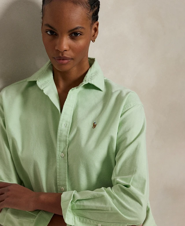 Shop Polo Ralph Lauren Women's Relaxed-Fit Cotton Oxford Shirt at