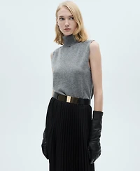 Mango Women's Straight Pleated Skirt