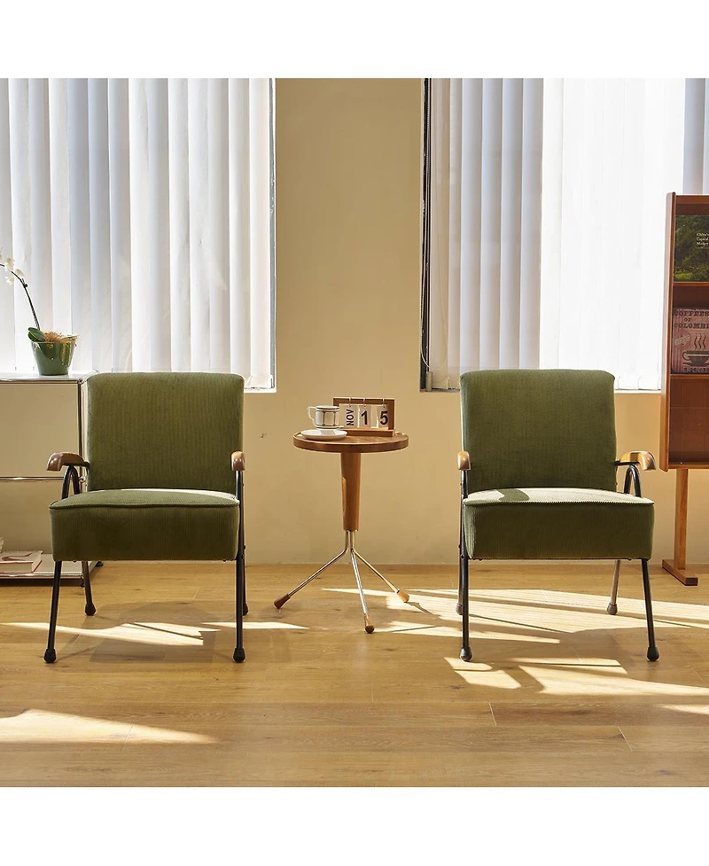 Lovmor Modern Accent Chair High Back, Living Room Chairs with Metal Legs and Soft Padded