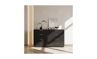 Slickblue 8-Drawer Double Dresser for Bedroom, Wide Storage Cabinet for Living Room & Entryway