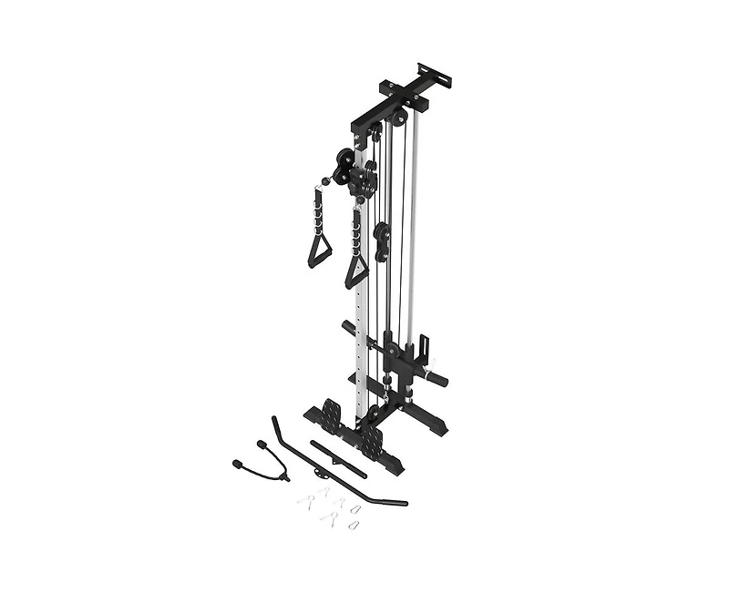 Mikolo Wall Mount Cable Station, Cable Crossover Machine with 18 Positions Dual Pulley System for Home Gym Fitness Equipment