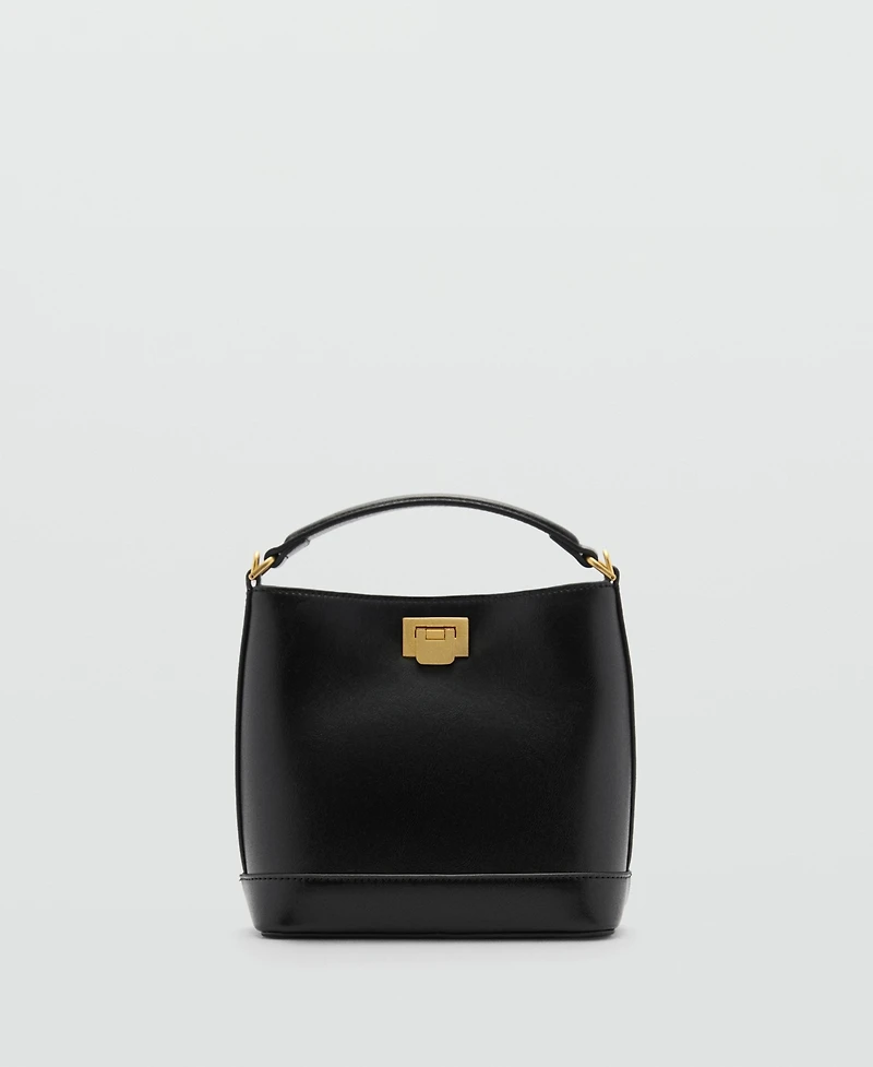 Mango Women's Metallic Detail Mini Shopper Bag