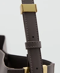 Mango Women's Metallic Detail Shopper Bag