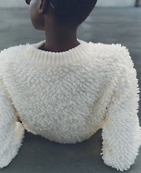 Mango Women's Round Neck Boucle Sweater