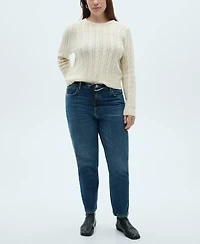 Mango Women's Openwork Details Braided Sweater