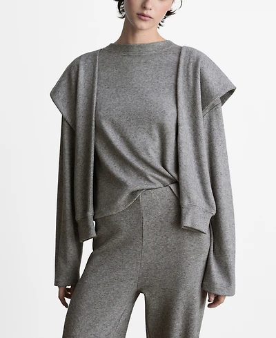 Mango Women's Decorative Sleeve Sweatshirt