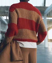 Mango Women's Thick Knit Striped Sweater