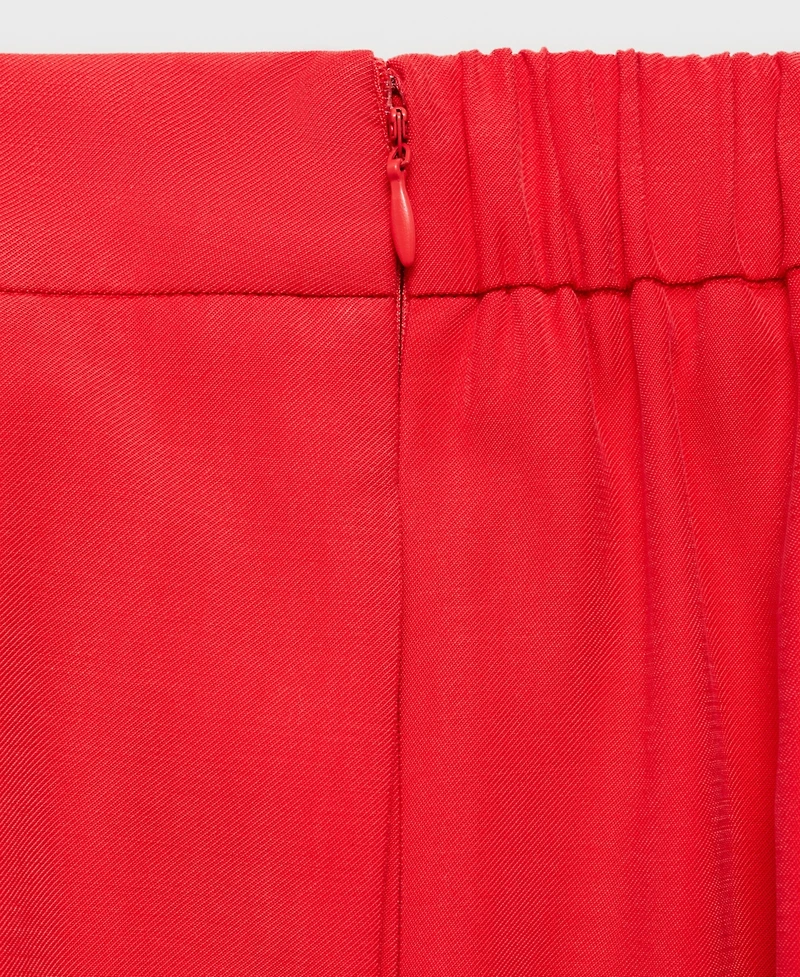 Mango Women's Wide Leg Pleated Pants