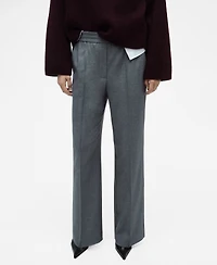 Mango Women's Elastic Waist Flared Pants