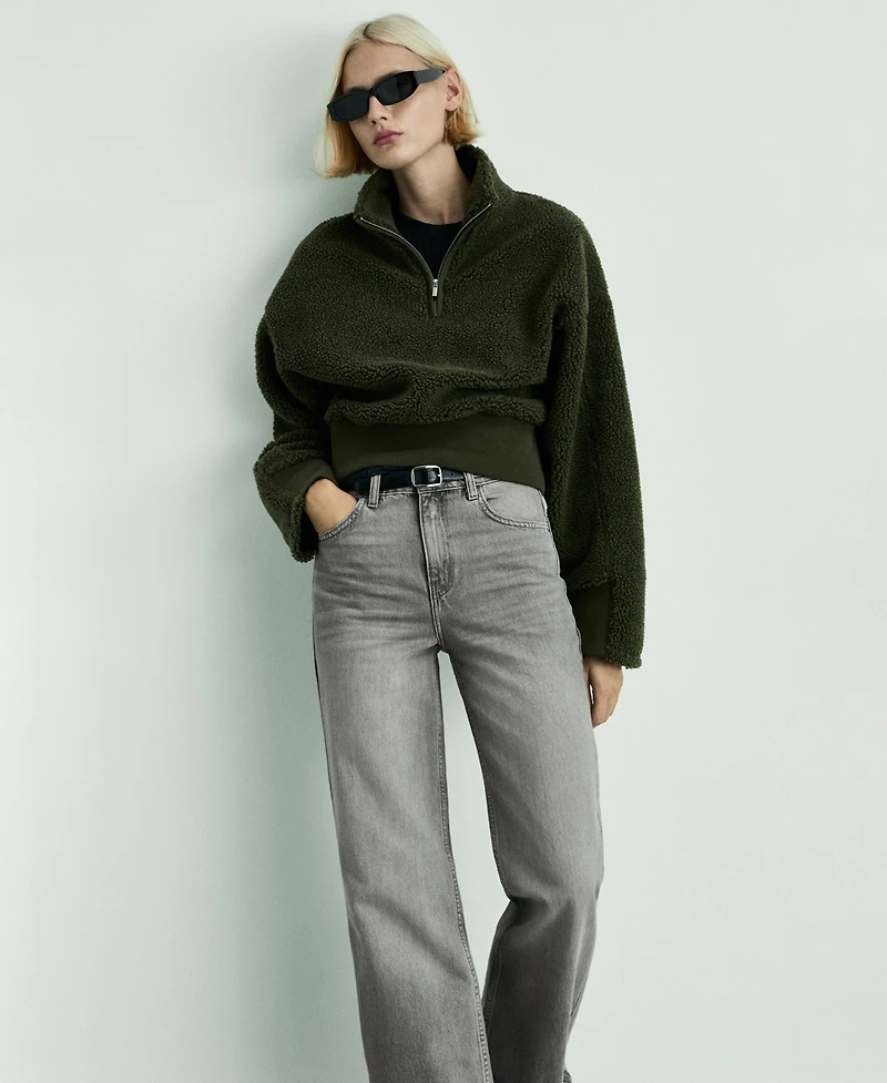 Mango Women's Danila Wide Leg High-Rise Jeans