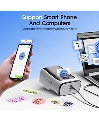 Polono PM220S Label Maker Machine with Tape, 2 Inch Bluethooth Portable Thermal Label Printer for Small Business, Office, Home, Address, Logo Label, S