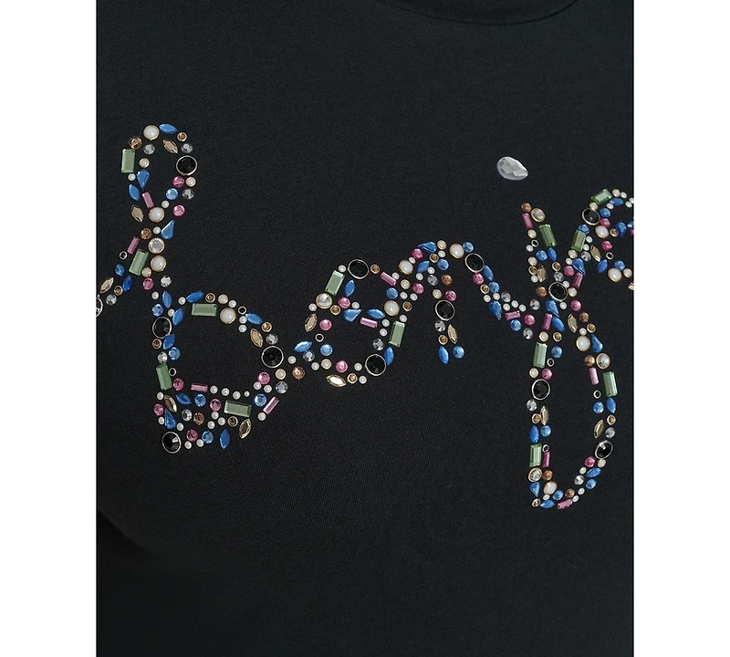 Karl Lagerfeld Paris Plus Size Embellished Bonjour T-Shirt