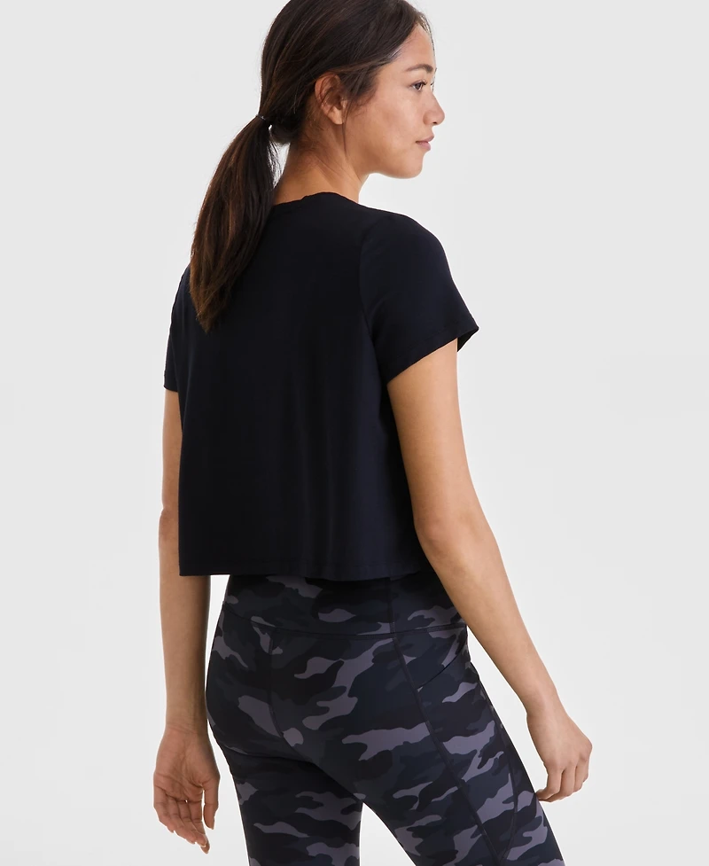 Id Ideology Women's Short-Sleeve Crewneck Knit T-Shirt, Exclusively at Macy's