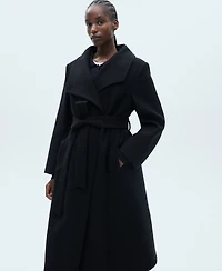 Mango Women's Belted Woolen Coat