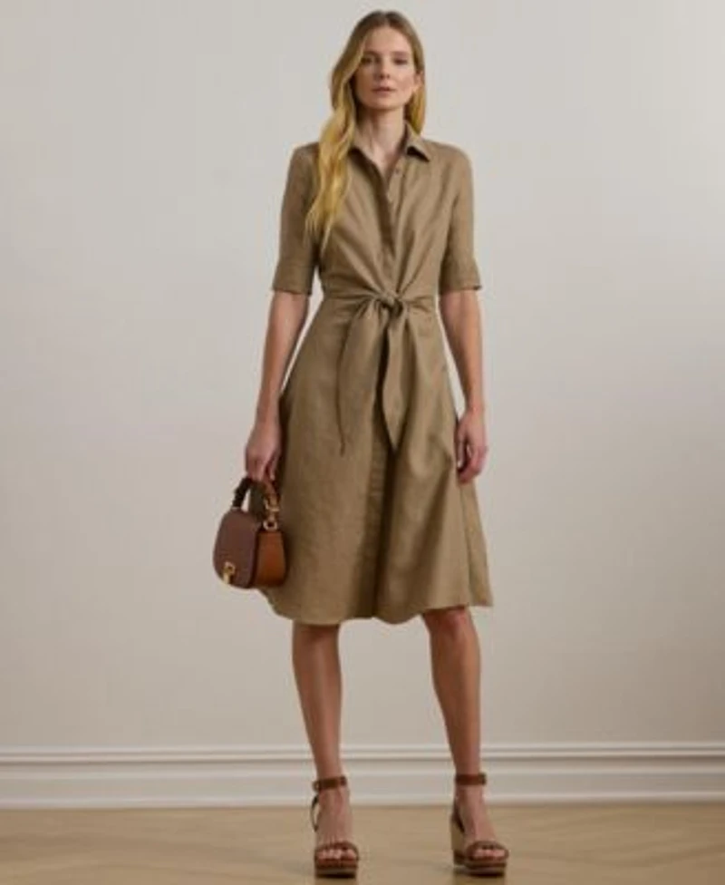 Lauren Ralph Lauren 100 Linen Shirt Dress 0p 22w