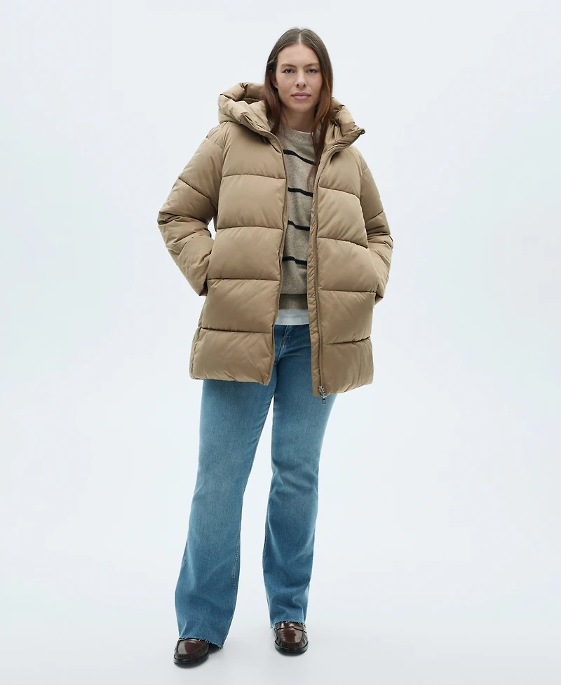 Mango Women's Hood Quilted Coat