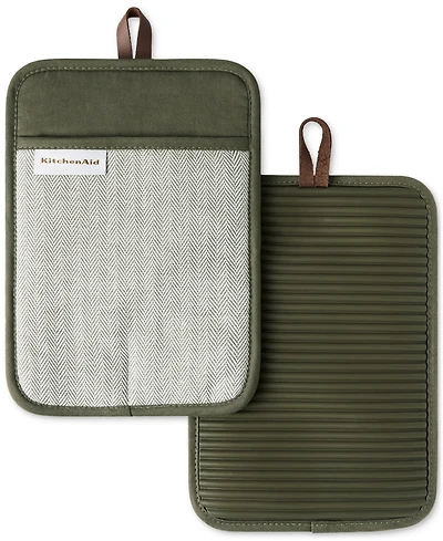 KitchenAid Design Series Herringbone Ribbed Soft Silicone 2-Pc. Pot Holder Set