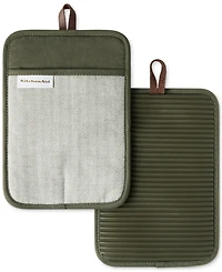 KitchenAid Design Series Herringbone Ribbed Soft Silicone 2-Pc. Pot Holder Set