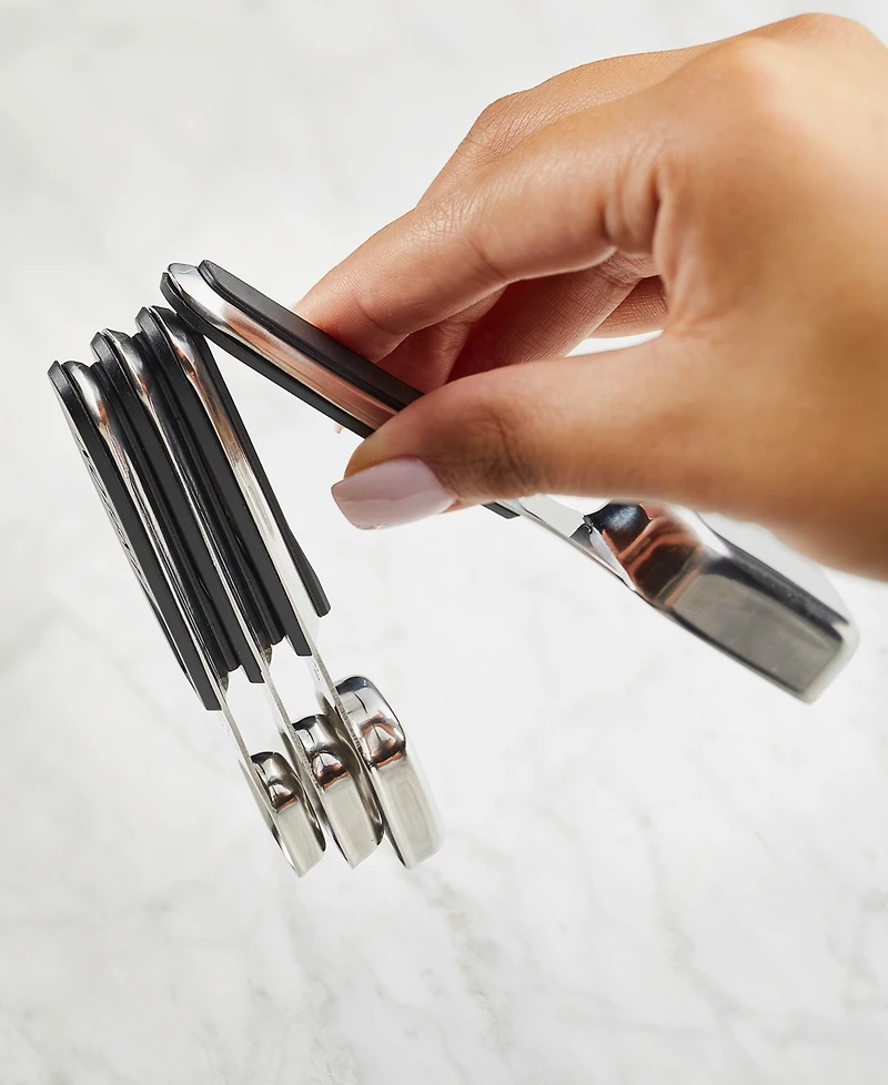 Anolon SureGrip Magnetic Stainless Steel Measuring Spoon Set