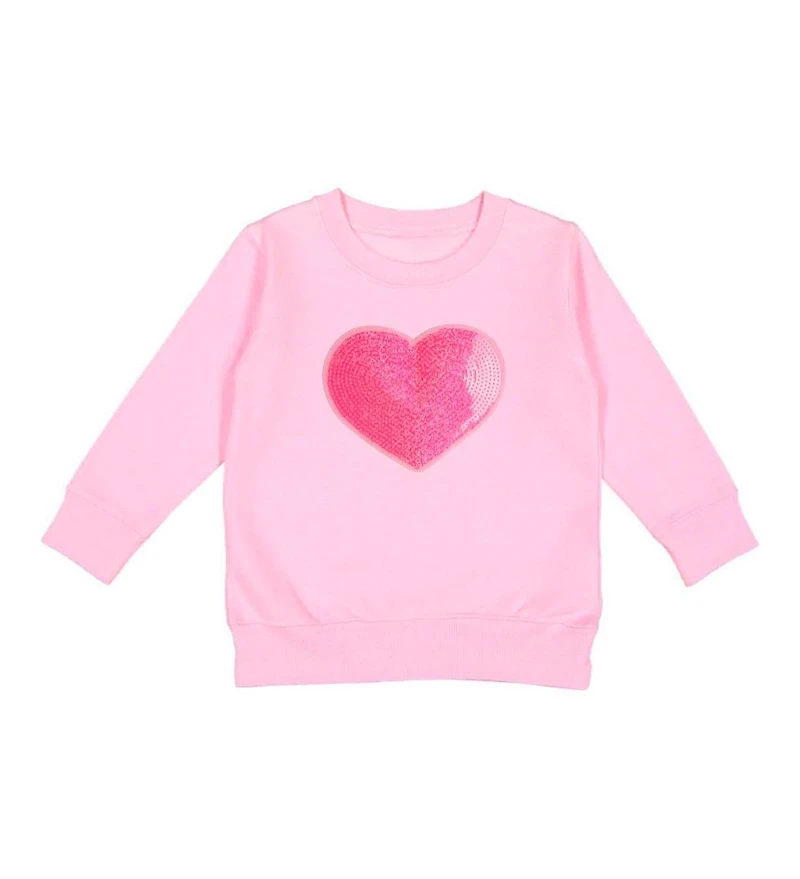 Sweet Wink Toddler Girls Heart Sequin Patch Sweatshirt