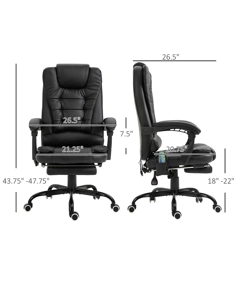 Vinsetto 7-Point Vibrating Massage Office Chair with High Back