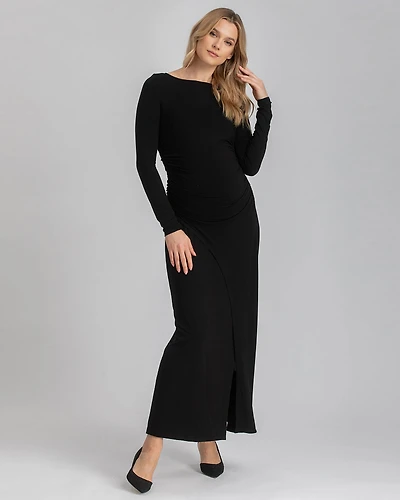 Maternity Maxi Arianna Dress with Ruching Long Sleeve