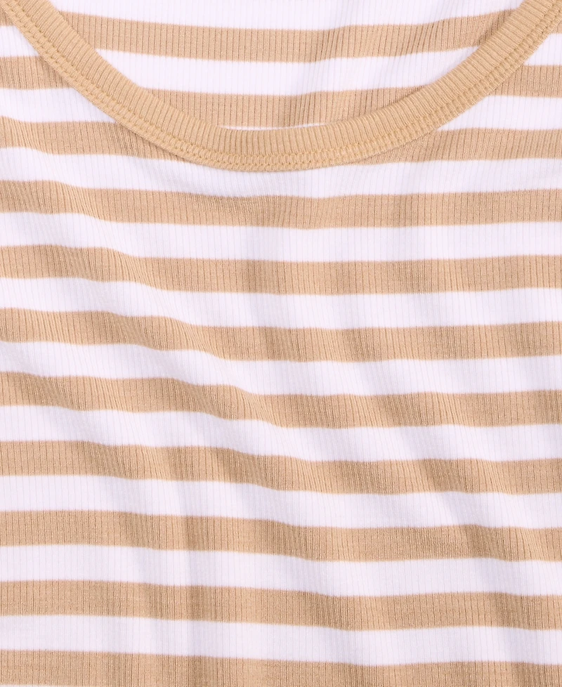 On 34th Women's Striped Scoop-Neck Elbow-Sleeve Top, Exclusively at Macy's