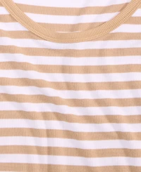 On 34th Women's Striped Scoop-Neck Elbow-Sleeve Top, Exclusively at Macy's
