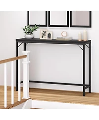 gaomon Farmhouse Console Tables with Power Outlet, 39.4" Entryway Table with Adjustable Feet, Behind Couch Table for Living Room, Entryway, Foyer