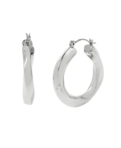 Steve Madden Woven Twist Medium Hoop Earrings