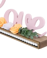 Northlight "Love" with Flowers Wooden Valentine's Day Sign, 11.25"