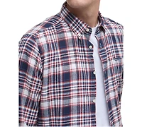 Barbour Men's Tailored-Fit Bridport Linen-Blend Plaid Shirt