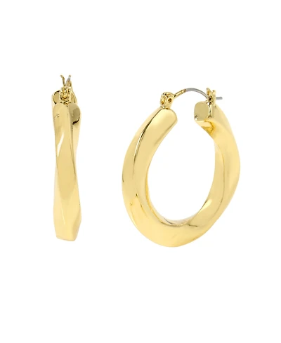 Steve Madden Woven Twist Medium Hoop Earrings