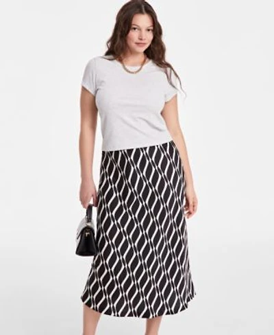 On 34th Womens Fitted T Shirt Geometric Print Slip Skirt Exclusively At Macys