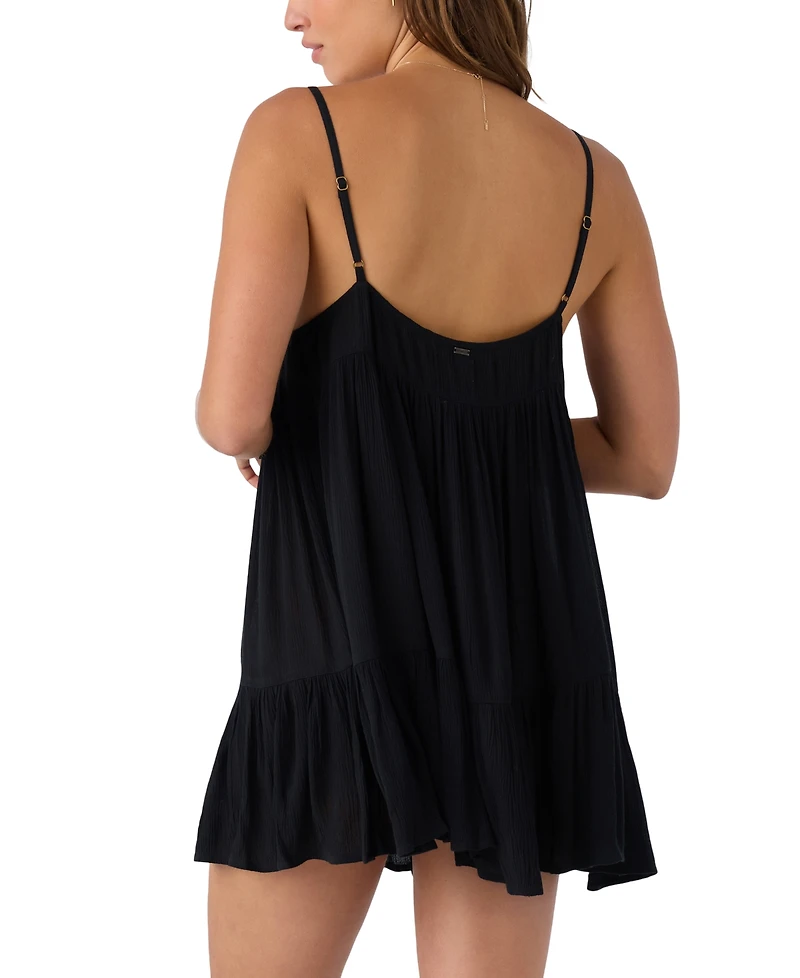 O'Neill Women's Saltwater Solids Rilee Crinkle Cover-Up Mini Dress