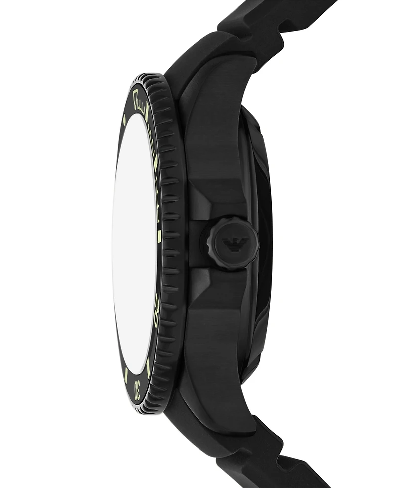 Emporio Armani Men's Automatic Sea Explorer Black Silicone Strap Watch 43mm