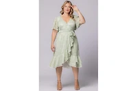 Kiyonna Plus Palermo Lace Faux Wrap Cocktail Dress