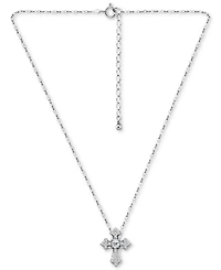 Giani Bernini Cubic Zirconia Cross Pendant Necklace in Sterling Silver, 16" +2" extender, Exclusively at Macy's